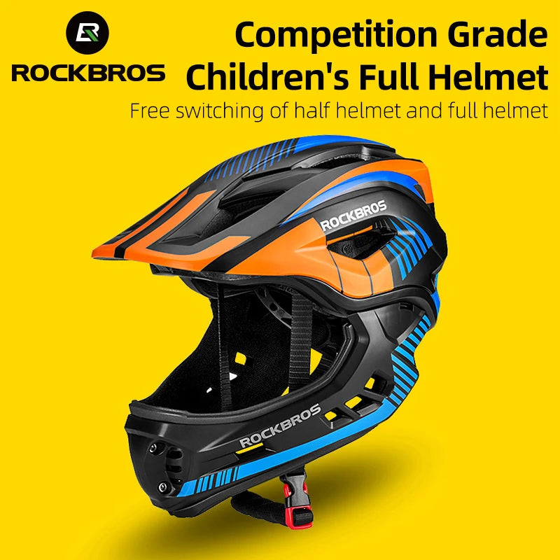 ROCKBROS Child Cycling Helmet Detachable Full Face Safety Shield