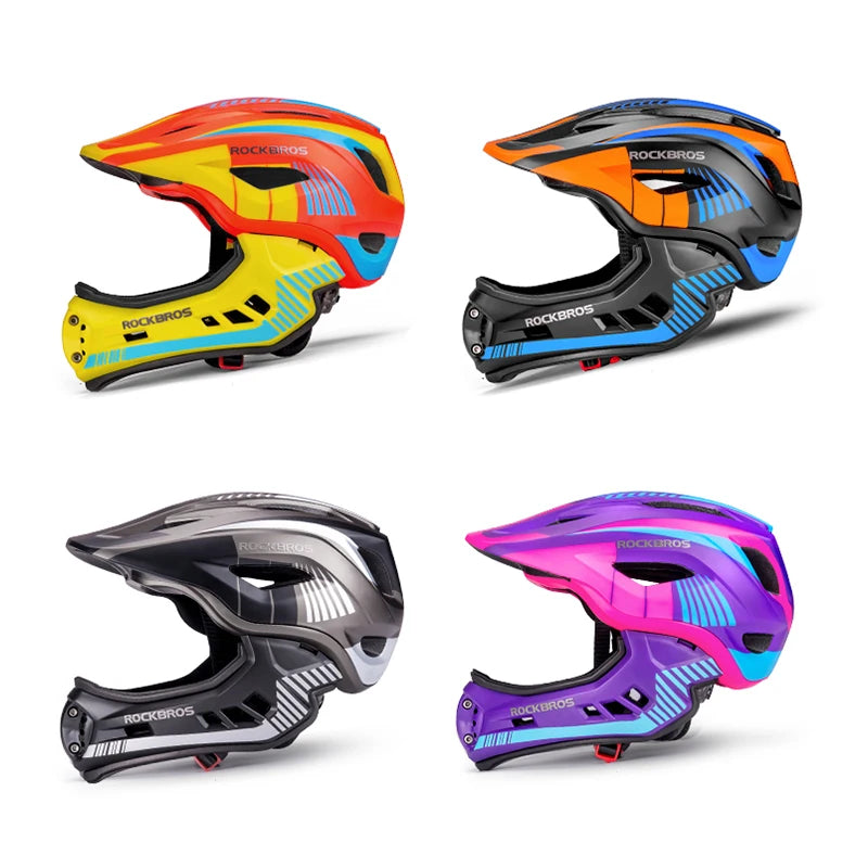 ROCKBROS Child Cycling Helmet Detachable Full Face Safety Shield