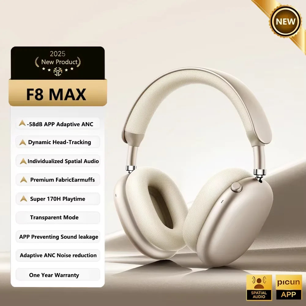 Picun F8 Pro ANC Wireless Headphones with 3D Spatial Audio