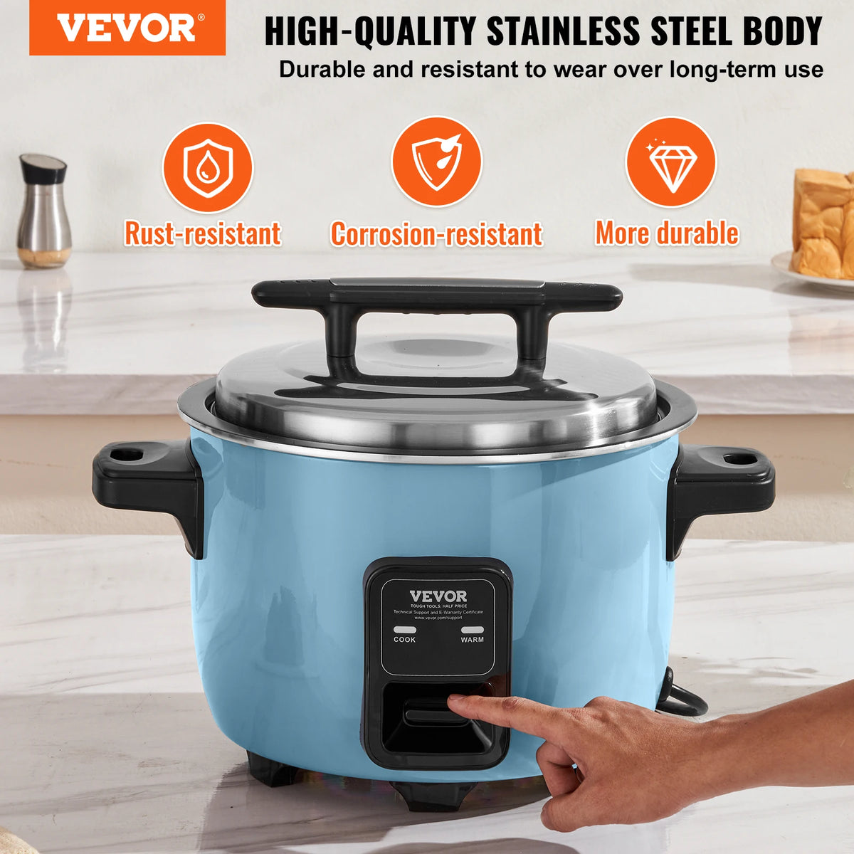 VEVOR Commercial Rice Cooker With Nonstick Inner Pot Keep Warm