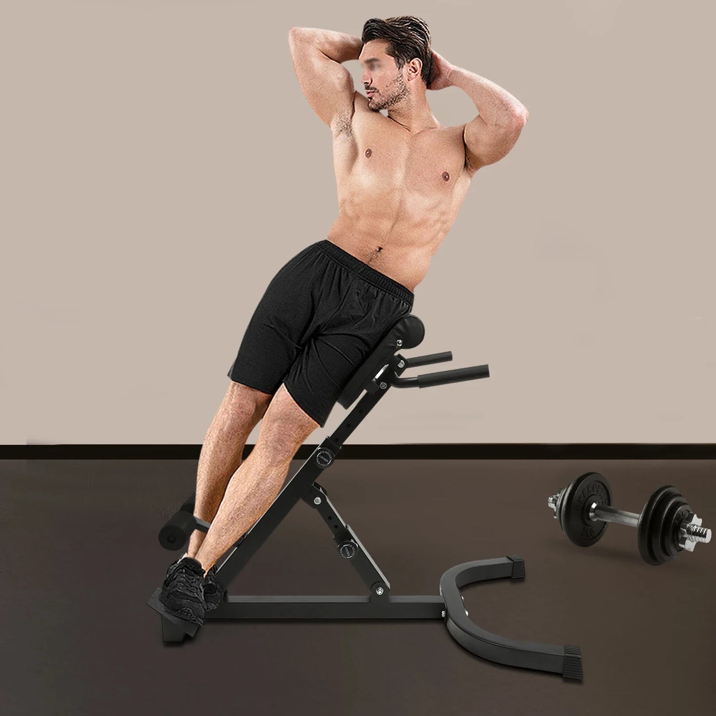 150kg/330lbs 5 Position Home Fitness Workout Roman Chair Hyperextension Back Extension Bench Adjustable