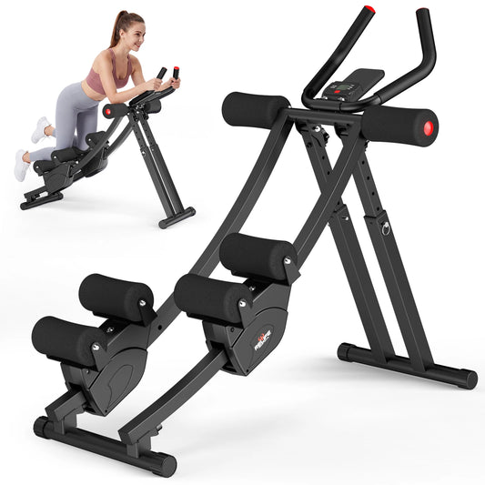 Dual Track Ab Machine Core Trainer For Home Fitness With LCD Display