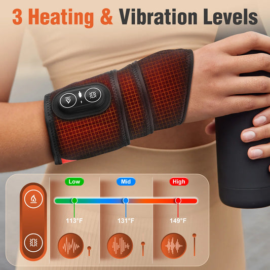 36pcs LED Beads 660&850nm Red Light Vibration Heating Wrap Versatile Heating Pad Wrap for Knee, Elbow, Wrist, Ankle, Body