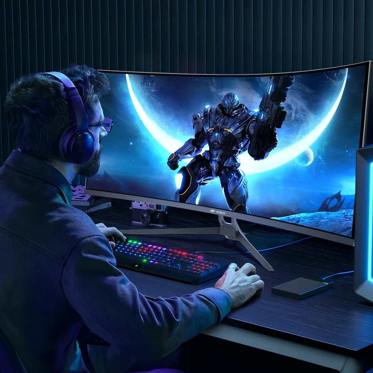 CRUA Ultrawide Gaming Monitor 3440x1440 144Hz VA Panel