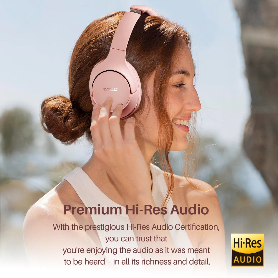 TOZO Hi Res Over Ear Headphones With Hybrid ANC Wireless