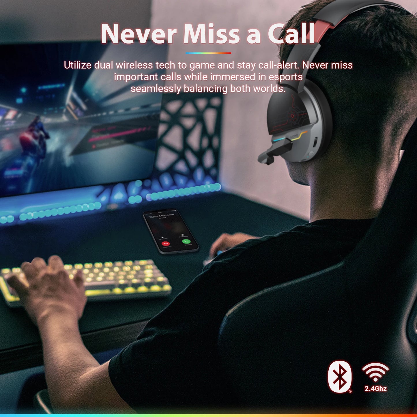 NUBWO G08 Dual Wireless Gaming Headset With Microphone For PS5