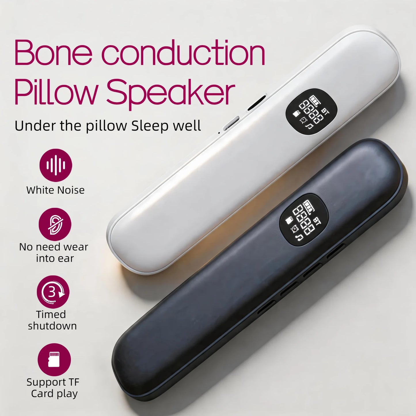 Bone Conduction Sleep Headphones Under Pillow Speaker Bluetooth 5.3