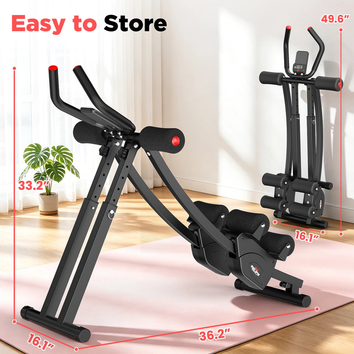 Dual Track Ab Machine Core Trainer For Home Fitness With LCD Display