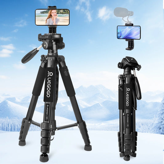74" Professional Camera Tripod – Heavy-Duty Support for DSLR, Mobile & Projector |  Vlogging Tripod with Carry Bag