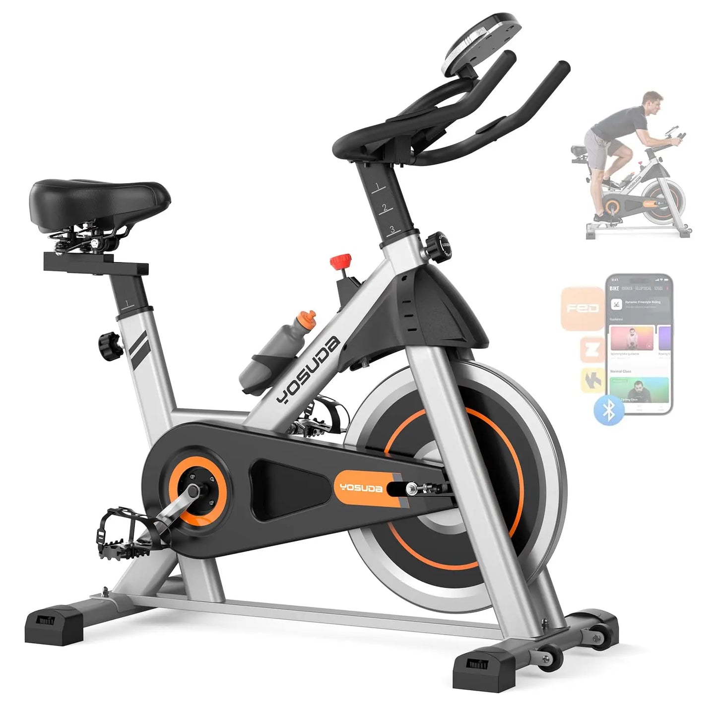 YOSUDA Magnetic Indoor Bike With App Connectivity 300 Lb Capacity
