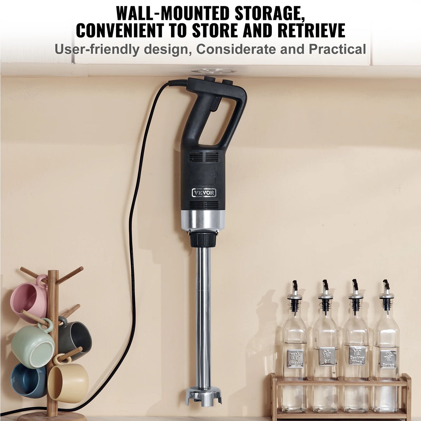Succebuy Commercial Immersion Blender 500W Heavy Duty Hand Mixer