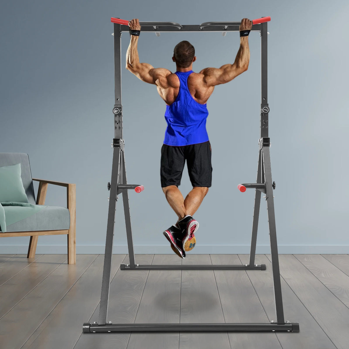 Power Tower Pull Up Bar Dip Station For Home Gymnasium