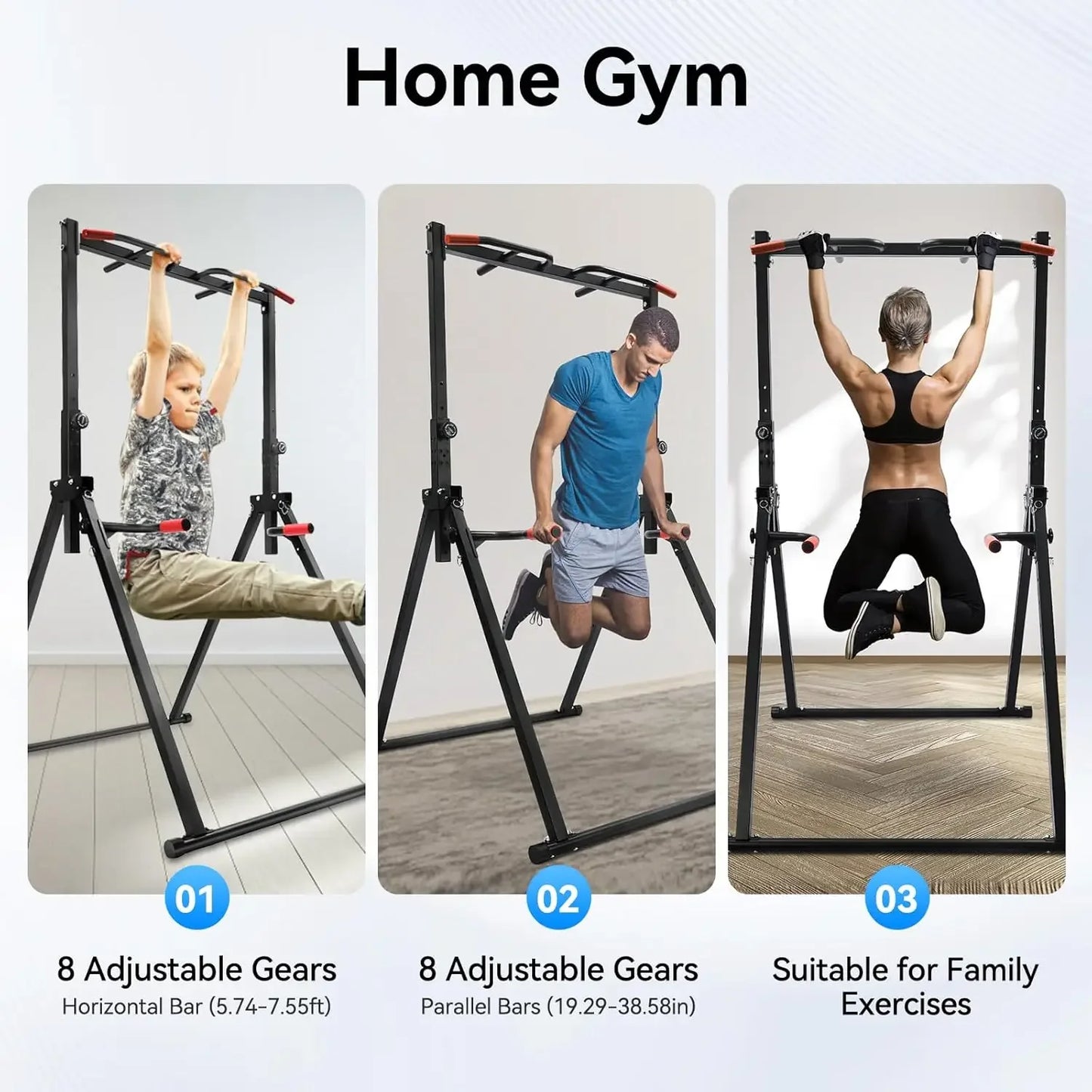 Power Tower Pull Up Bar Dip Station For Home Gymnasium