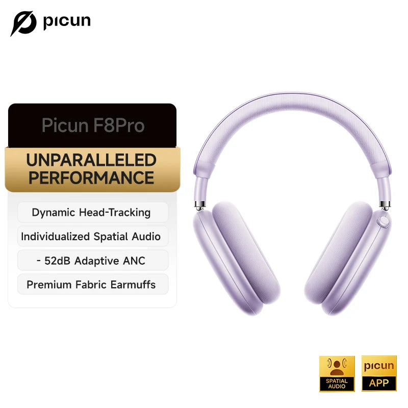 Picun F8 Pro ANC Wireless Headphones with 3D Spatial Audio