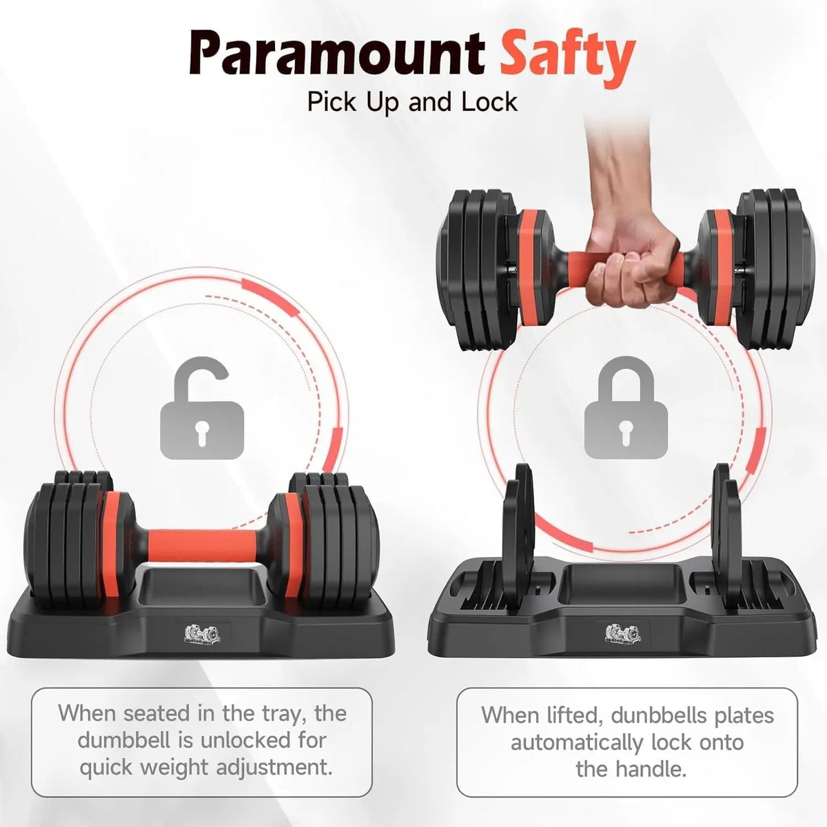 FED Fitness Adjustable Dumbbells Set 5Lb To 25Lb Pair