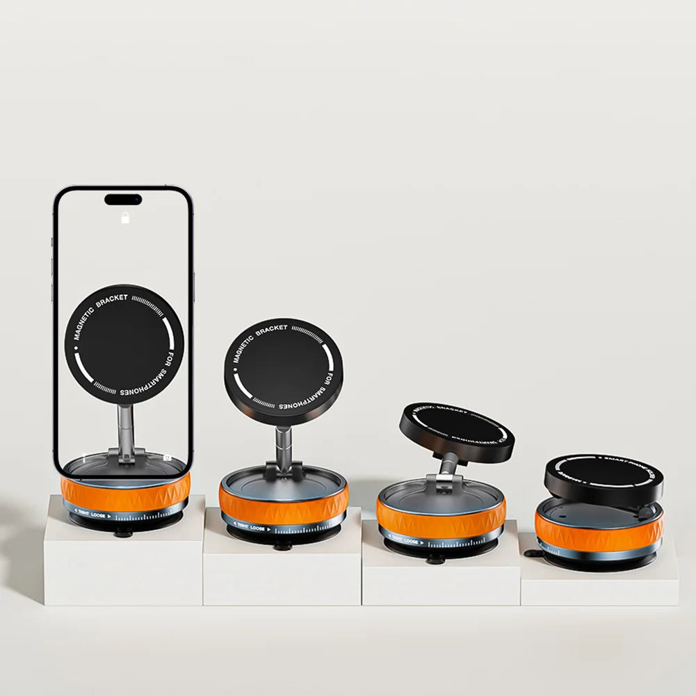 For Magsafe Magnetic Adsorption Vacuum Car Phone Holder 360° Rotatable Folding Suction Cup Navigation Stand Bracket Phone Holder