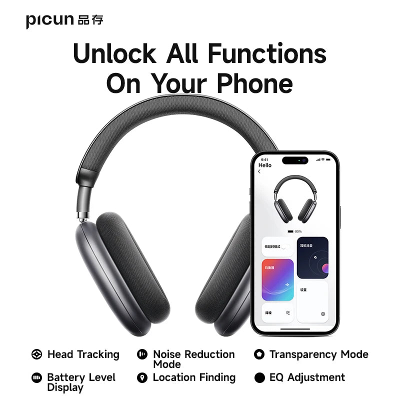 Picun F8 Pro ANC Wireless Headphones With 3D Spatial Audio Bluetooth 5.3