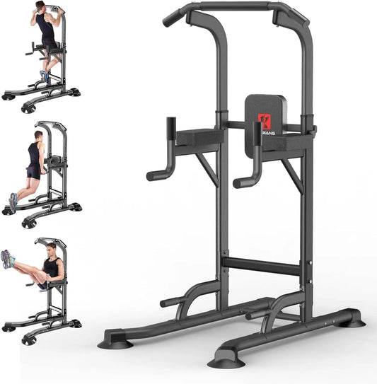 Adjustable Height Power Tower for Home Gym: Pull-Up, Dip Station, Multi-Function Strength Training Fitness Equipment