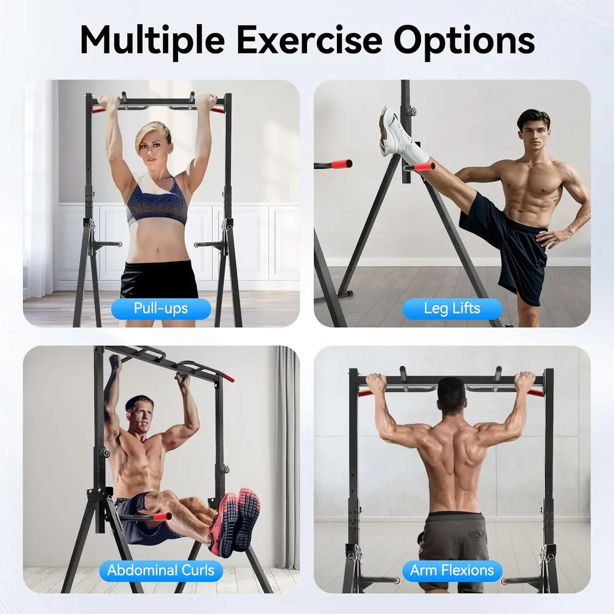 Power Tower Pull Up Bar Dip Station For Home Gymnasium