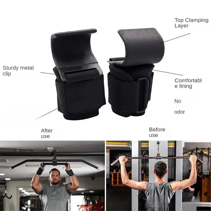 MIHJUSFDH Non-Slip Weight Lifting Hooks, Pair Of Straps For Deadlift