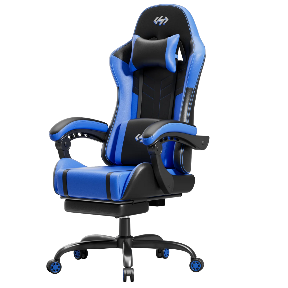 FRODROVIA Ergonomic Gaming Chair With Lumbar Massage And Retractable Footrest