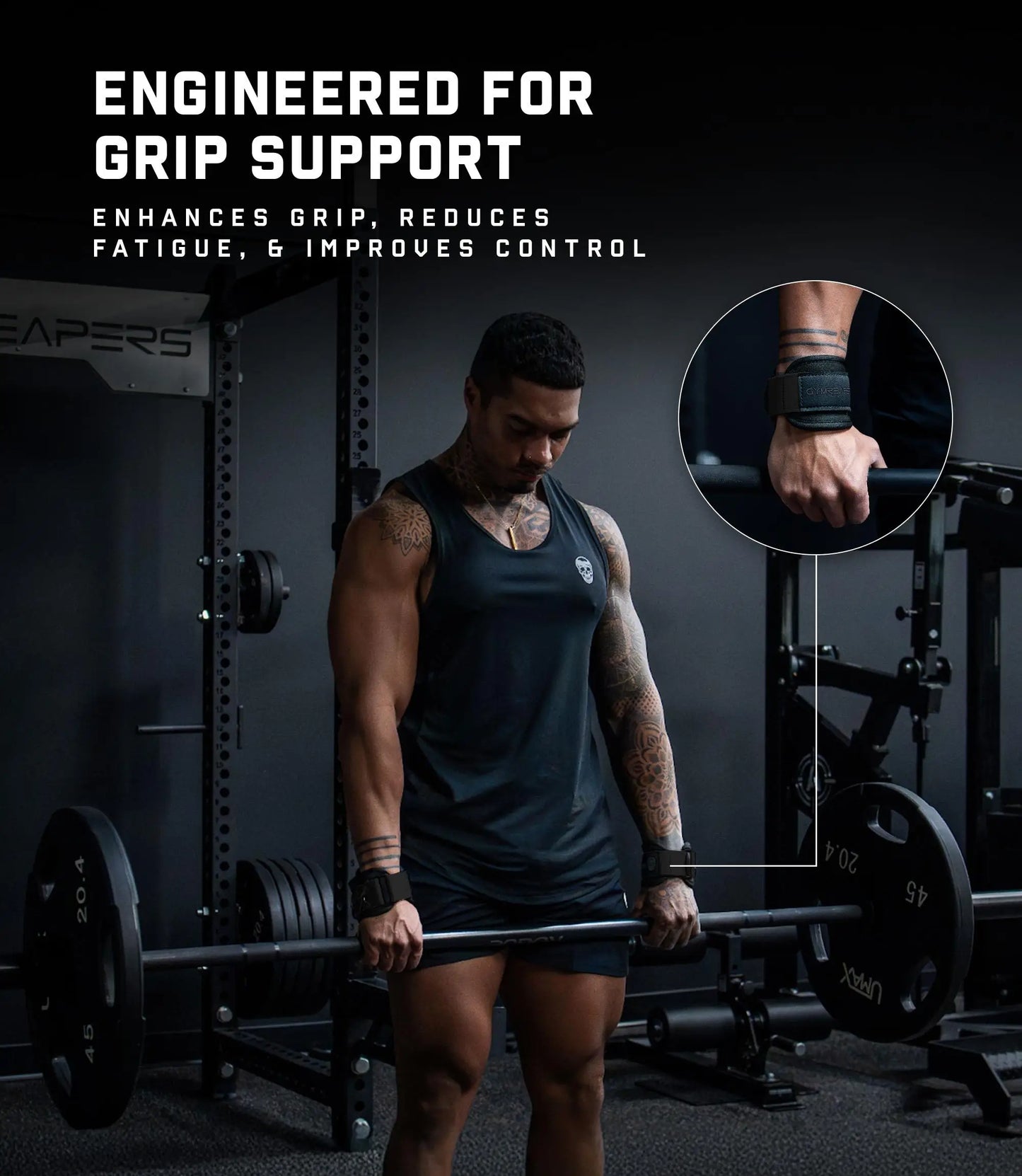 Weightlifting Straps With Cushioned Wrist Cuff And Anti Slip Grip For Deadlifts