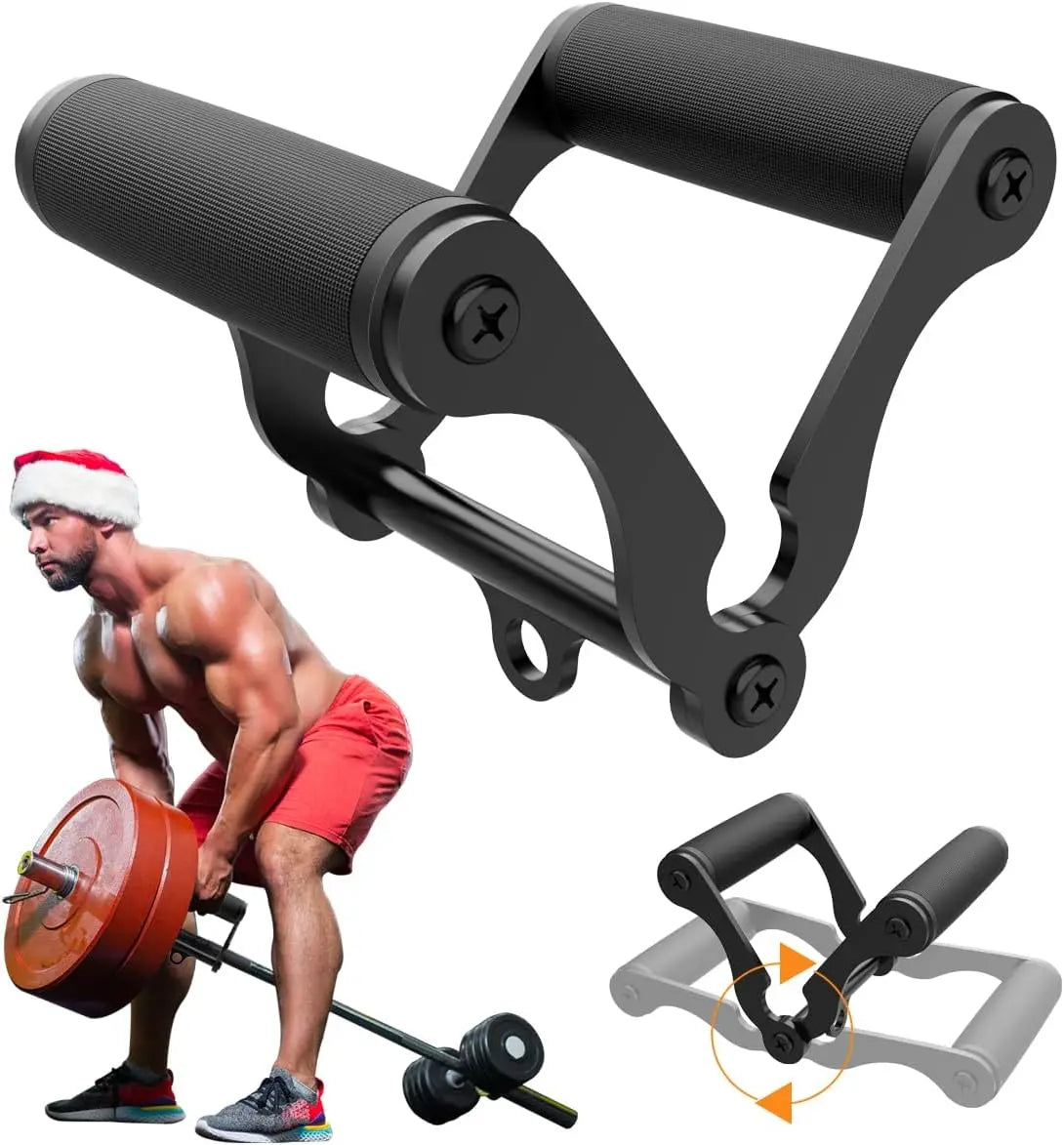 V-Bar T-Row Landmine Handle Attachment for Barbell Bars, Double D Row Grips with Non-Slip Rubber