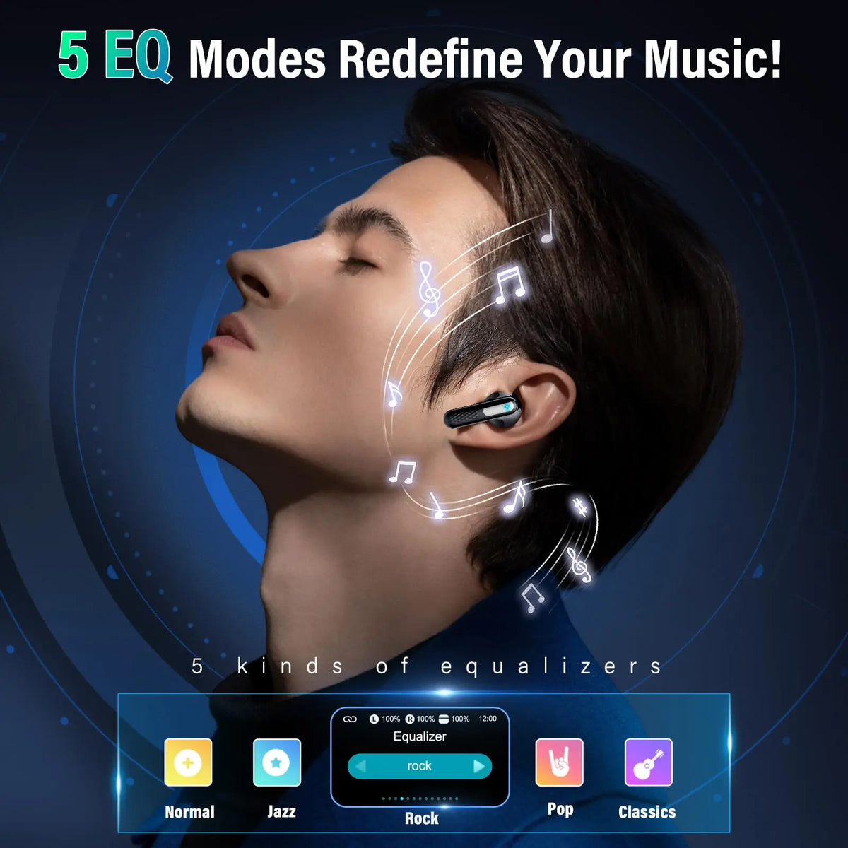 Kuizil Wireless Earbuds Bluetooth 5.3 Touch Control IPX7 Water Resistant