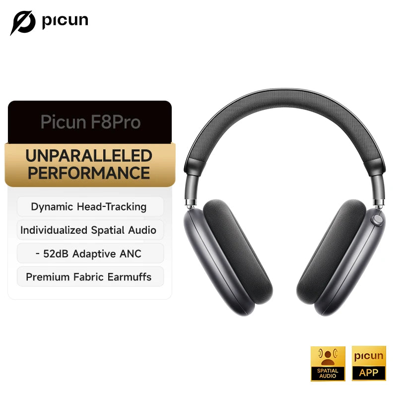 Picun F8 Pro ANC Wireless Headphones with 3D Spatial Audio