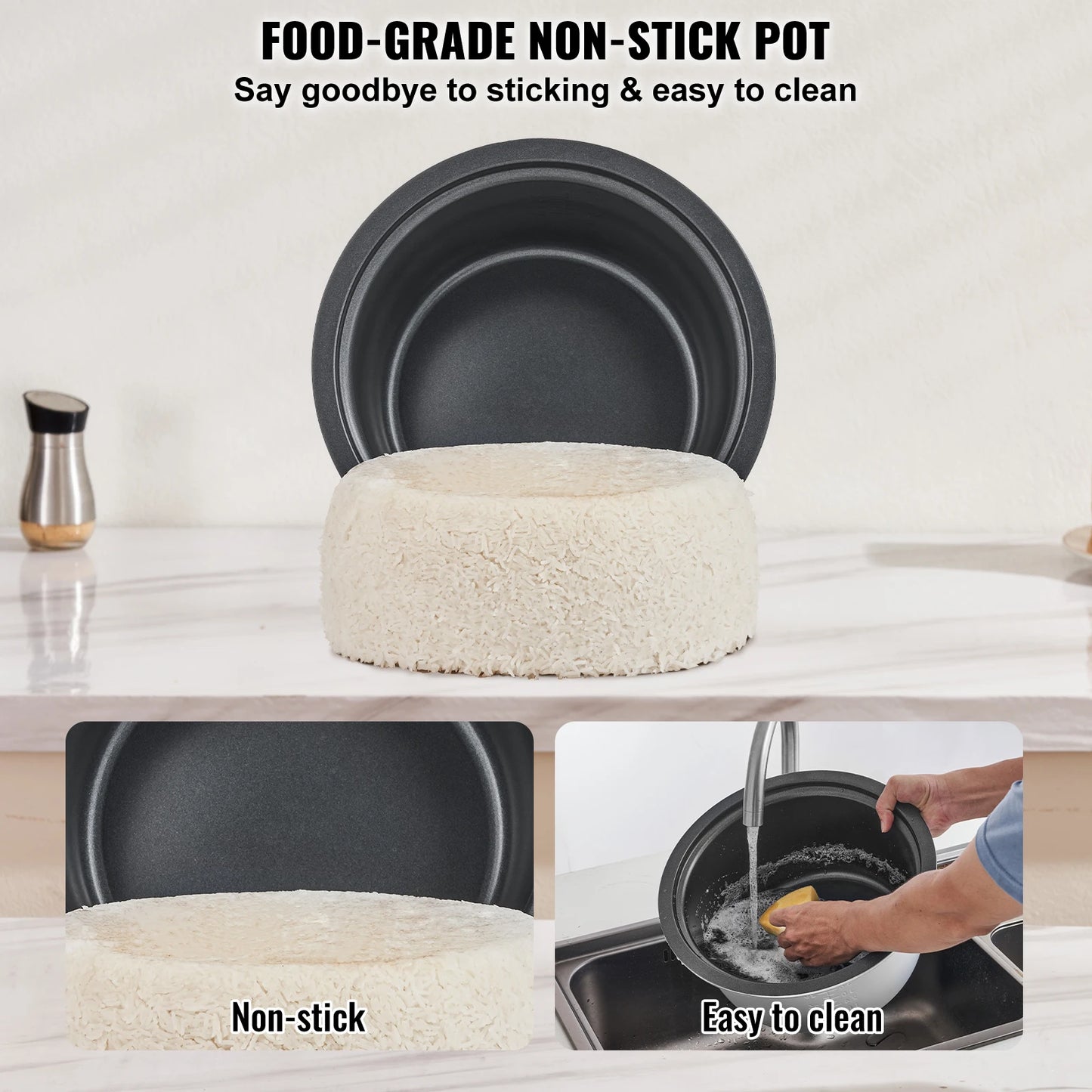 VEVOR Commercial Rice Cooker With Nonstick Inner Pot Keep Warm
