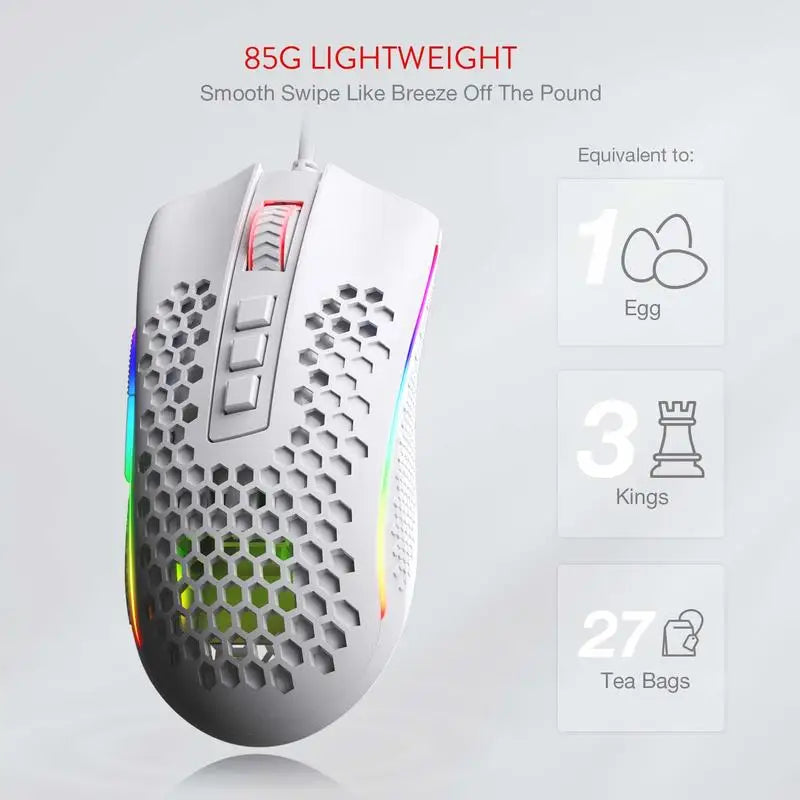 Redragon M808 Storm Lightweight RGB USB Gaming Mouse 12400 DPI