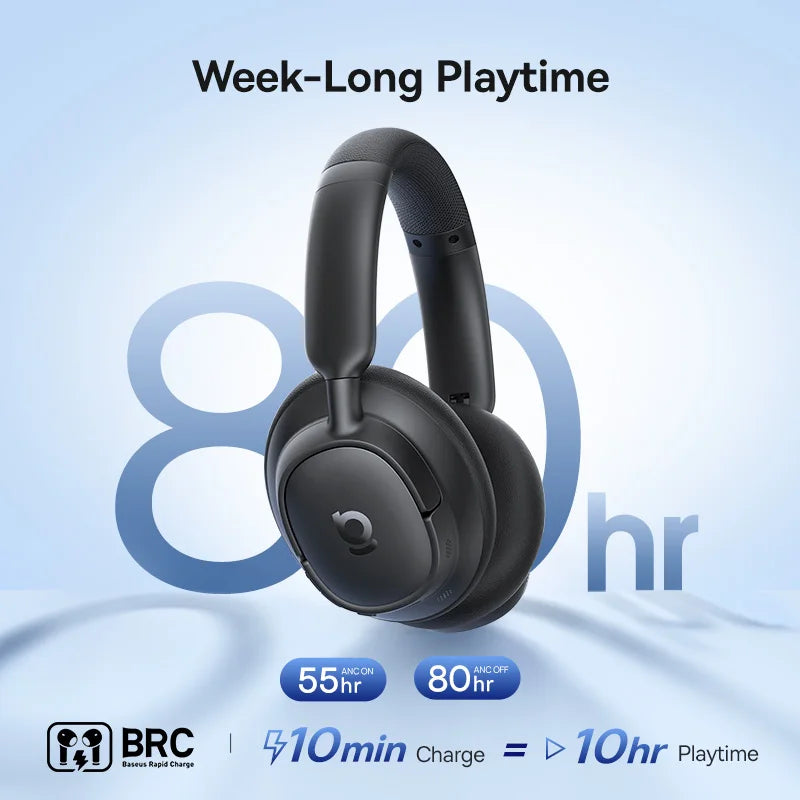 Baseus ANC Bluetooth Headphones With Hybrid Noise Canceling LDAC