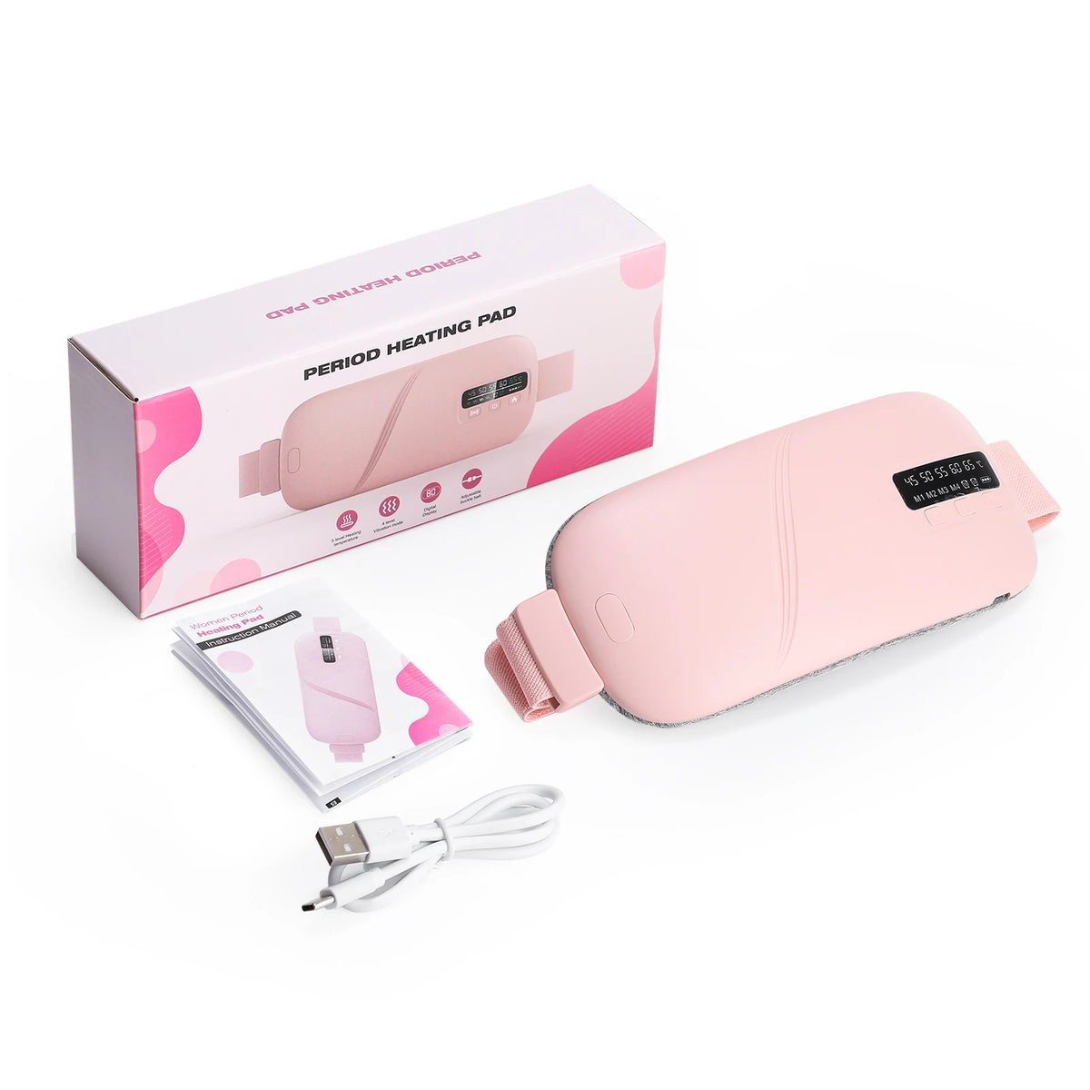 Electric Heating Pad Menstrual Cramp Massager Belt Women Period Care Hot Compress Device Vibration Abdominal Ulter Warmer Belt