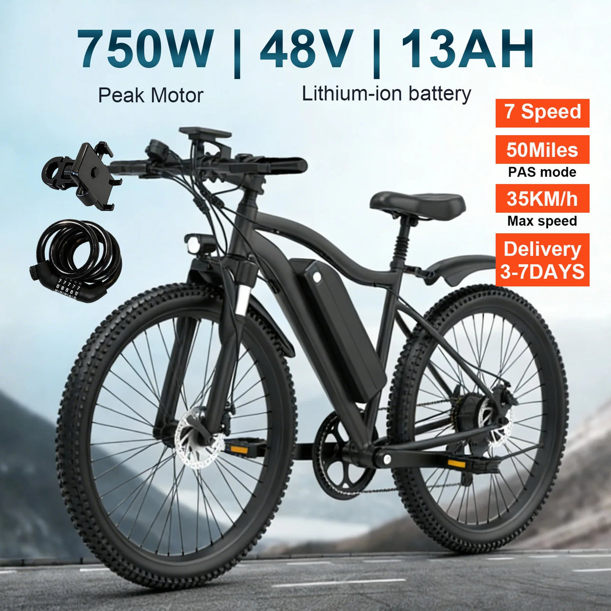 Toofly Electric Mountain Bicycle 48V 13Ah Battery 500W Motor