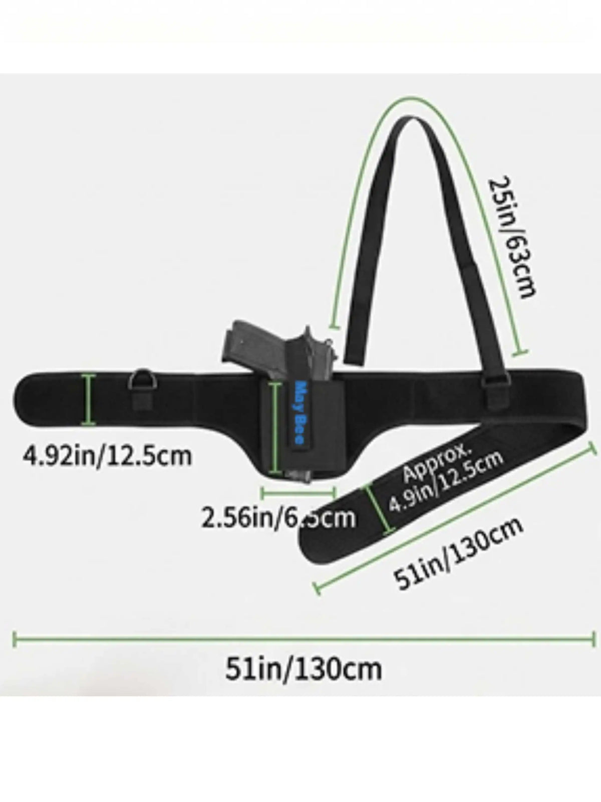 Ambidextrous Belly Band Holster Concealed Carry Neoprene Waistband
