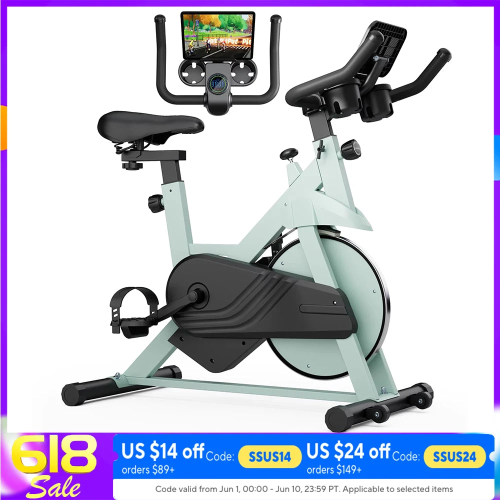 Superun Exercise Bike, 32-Level Magnetic Resistance Stationary Bikes for Home, Low Noise Workout Cycling Bike for Home