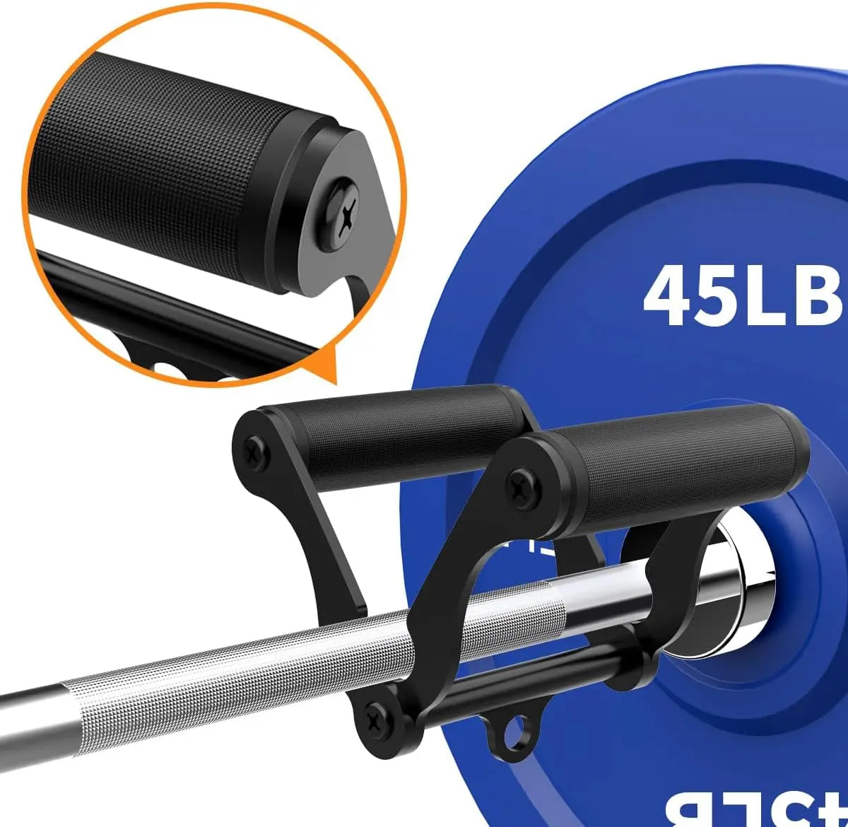 V-Bar T-Row Landmine Handle Attachment for Barbell Bars, Double D Row Grips with Non-Slip Rubber