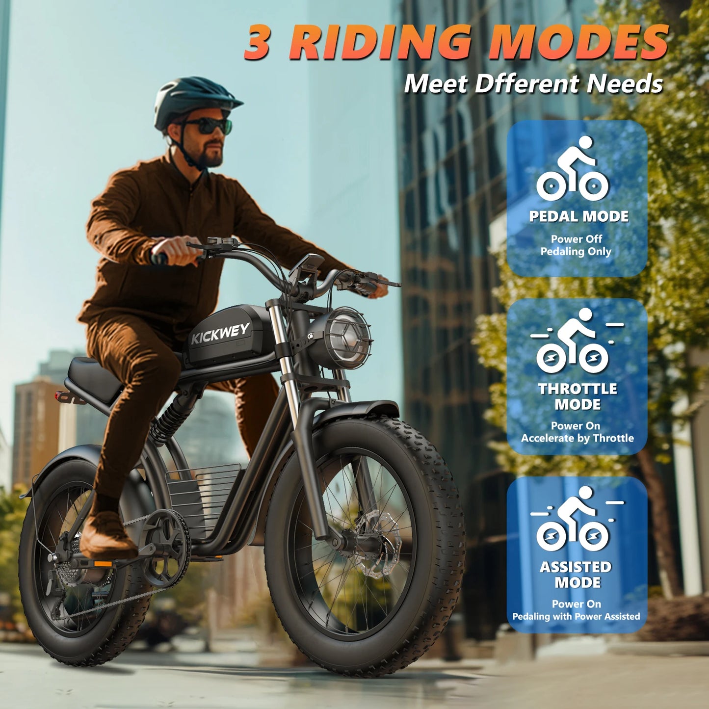 Kickwey K7 Electric Bike 1500W Motor 48V 23Ah Battery