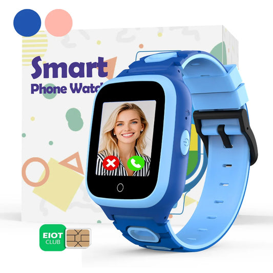 4G Kids Smartwatch GPS Watch Location Video Call Voice Chat Waterproof Kids Watch with SIM Card with 30-Day Free Unlimited Plan Best Gift for Child