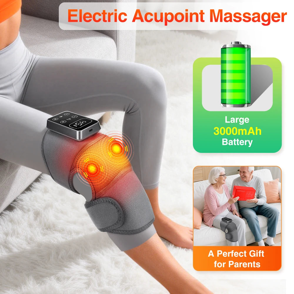 Electric Heated Vibration Knee Massage Pad Massager Shoulder Elbow Hot Compress Thermal Protect Joint Brace Muscle Relaxation