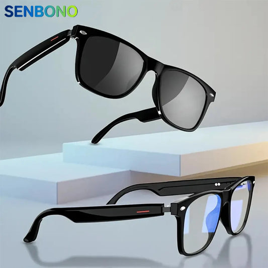 SENBONO Open Ear Smart Glasses Bluetooth Music Hands Free Calling