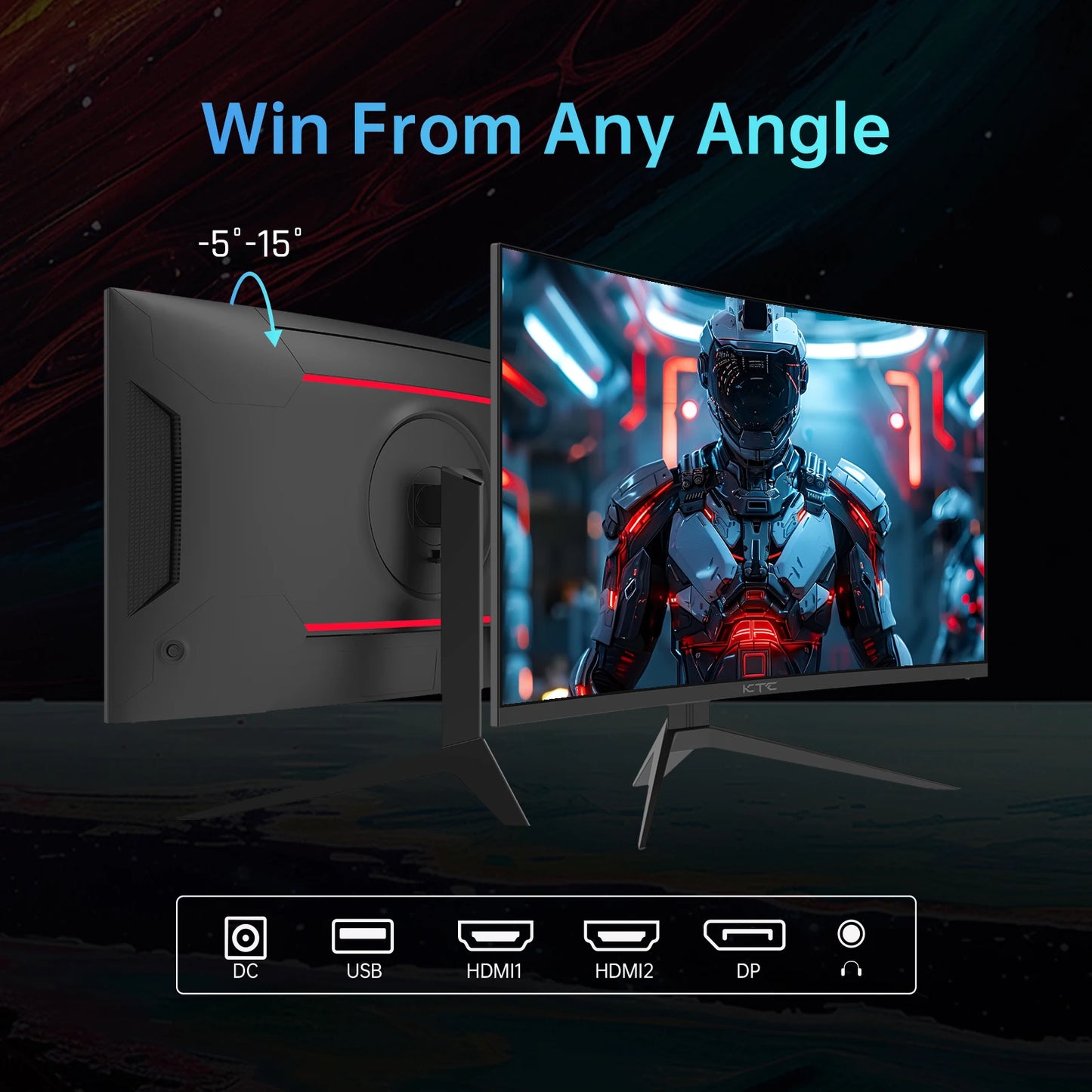 KTC Curved Gaming Monitor 240Hz 1ms HDR10 FreeSync G Sync