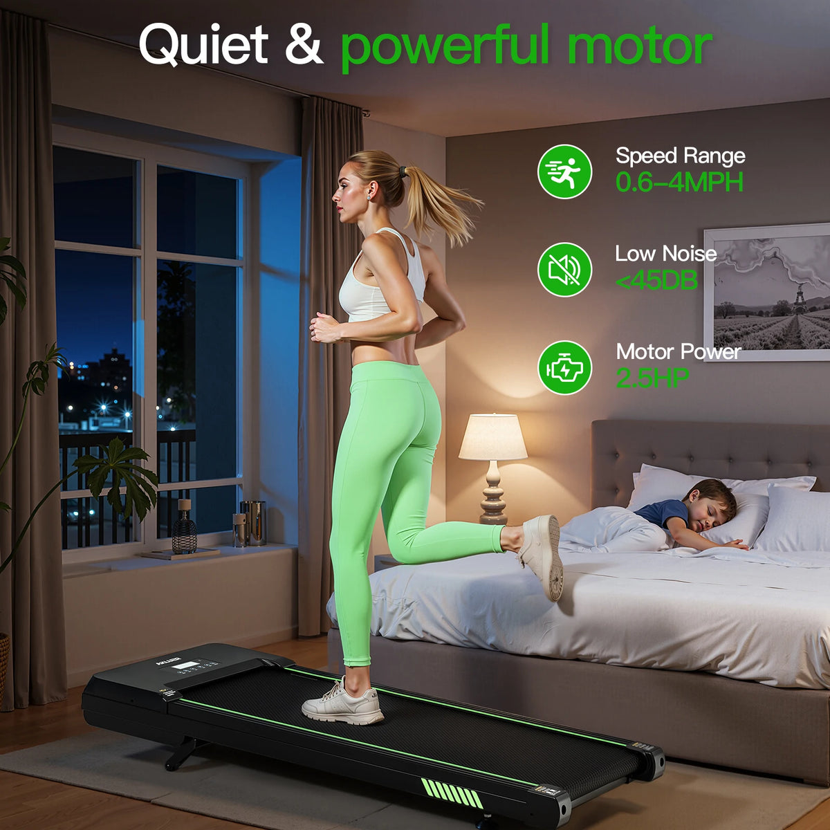 AKLUER Walking Pad With Auto Incline And Bluetooth Speaker