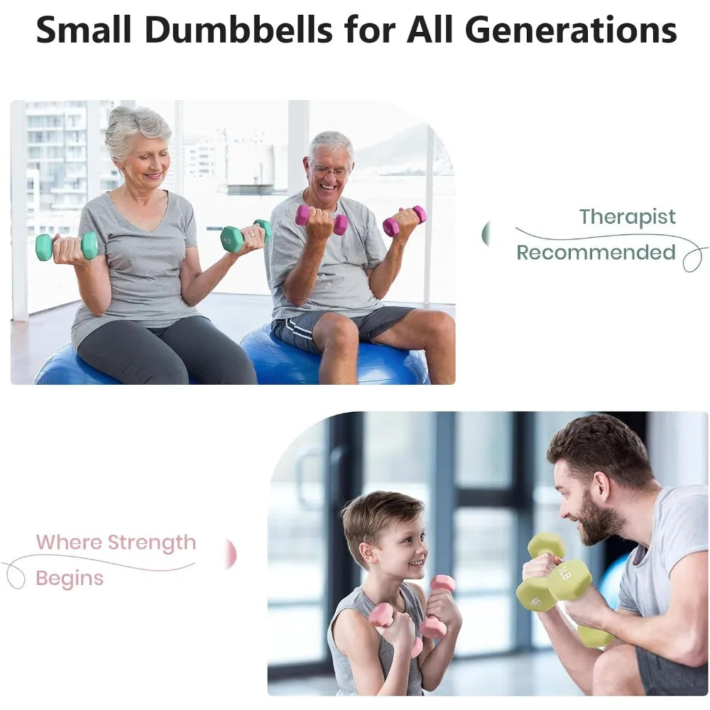 Anti Slip Hexagon Neoprene Dumbbells Set For Home Gym Training
