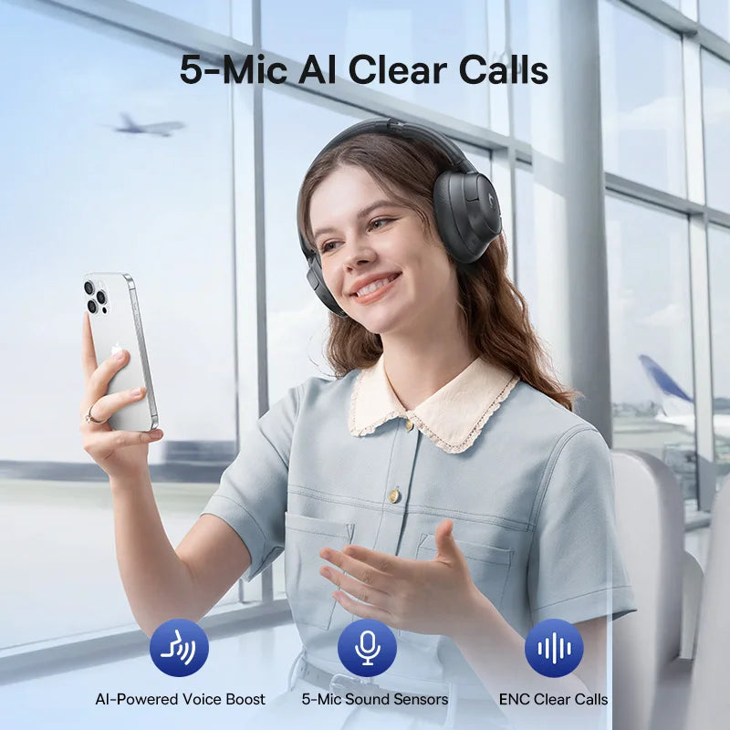 Baseus ANC Bluetooth Headphones With Hybrid Noise Canceling LDAC