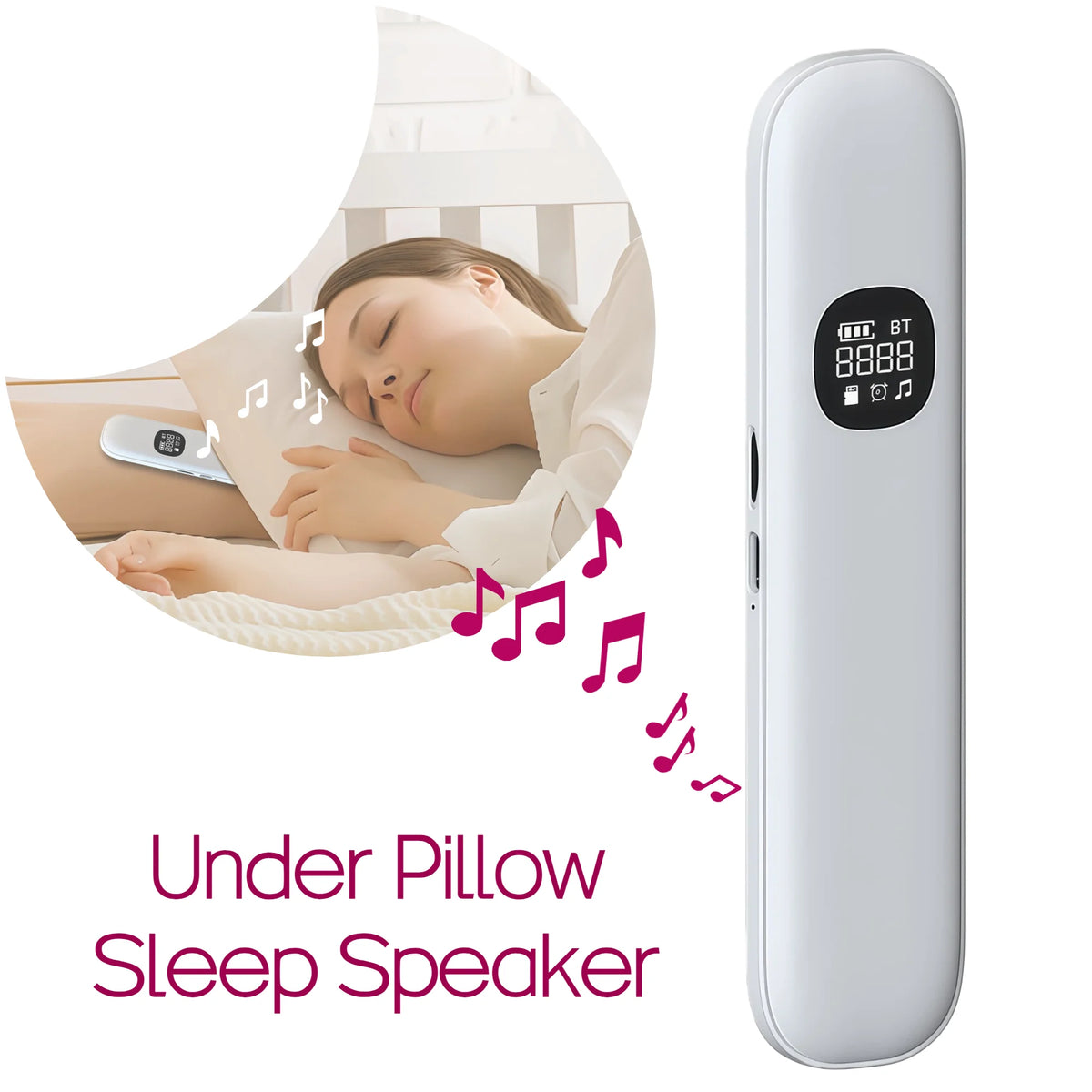 Bone Conduction Sleep Headphones Under Pillow Speaker Bluetooth 5.3