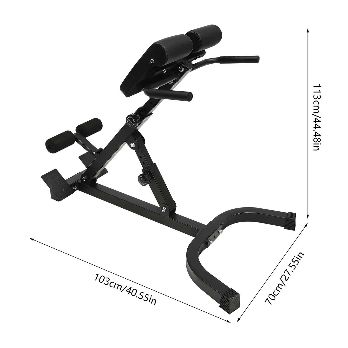 150kg/330lbs 5 Position Home Fitness Workout Roman Chair Hyperextension Back Extension Bench Adjustable