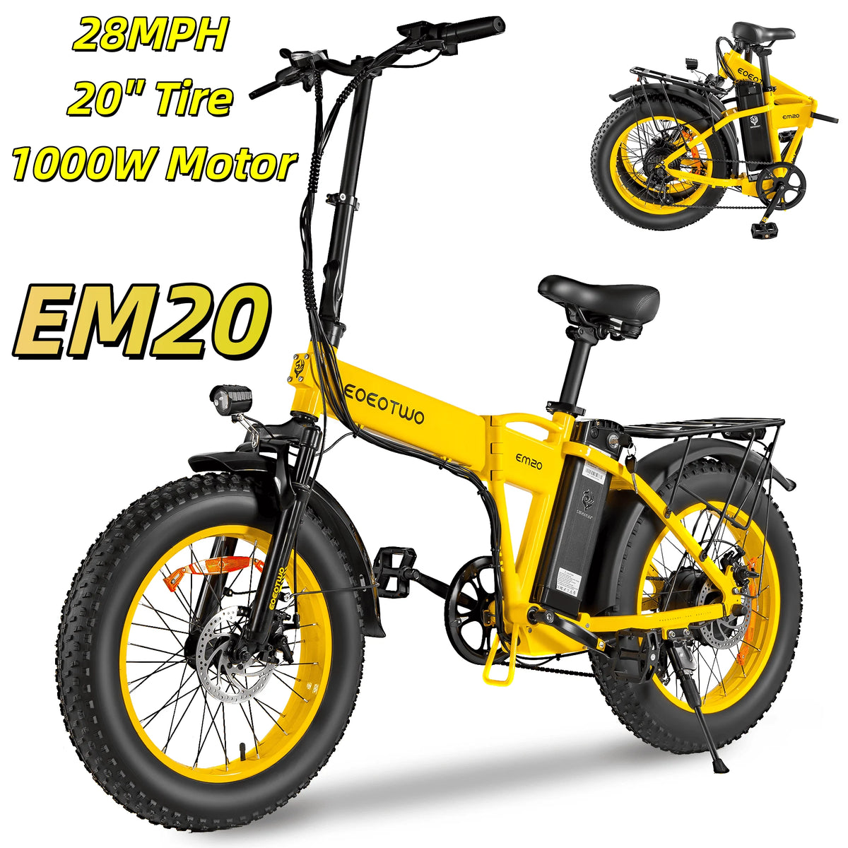 EOEOTWO 1500W Fat Tire Ebike 34MPH 48V 15Ah Mountain Bike