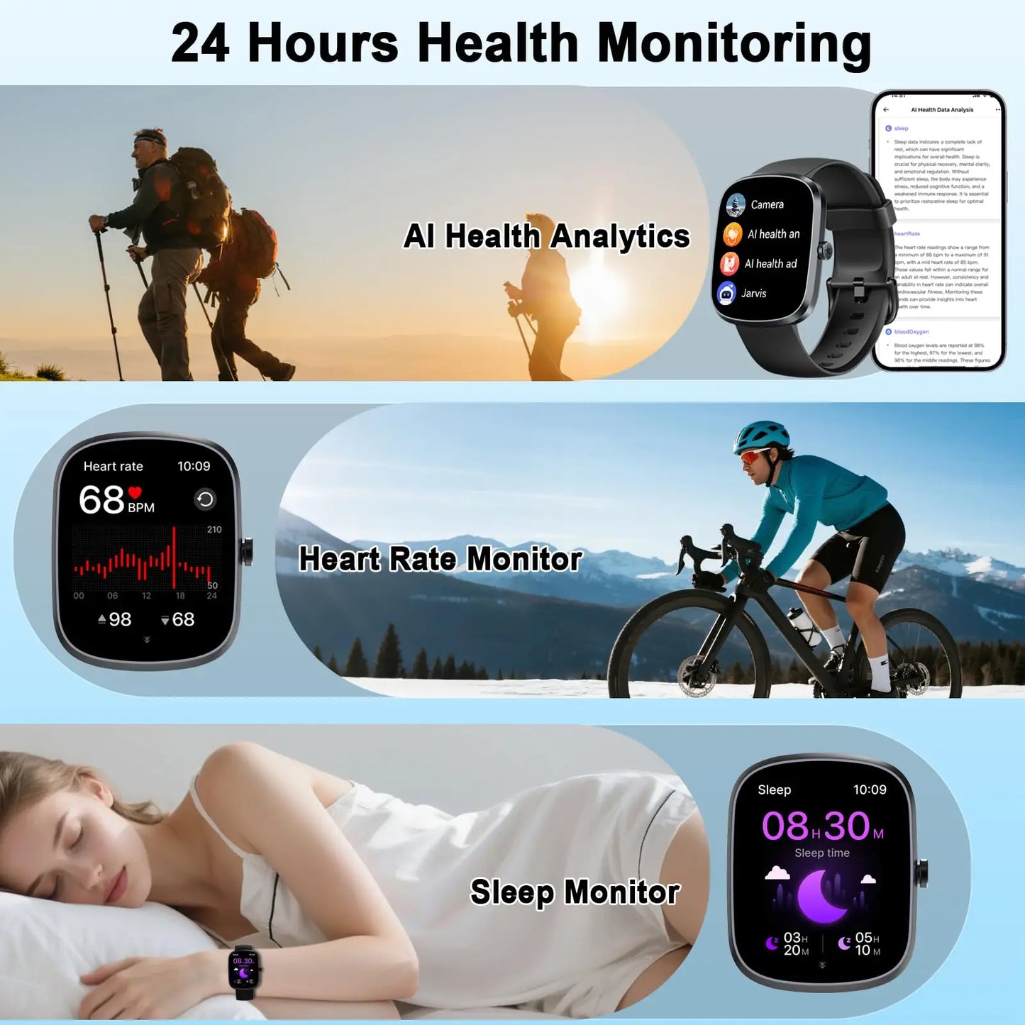 2026 AI Smart Watch Men Women ChatGPT Voice Assistant 1.91" HD Curved Display Bluetooth Call AI Health Analysis Heart Rate SpO2 Sleep 110 Sports 5 Day Battery 20 Day Standby Fitness Tracker.
