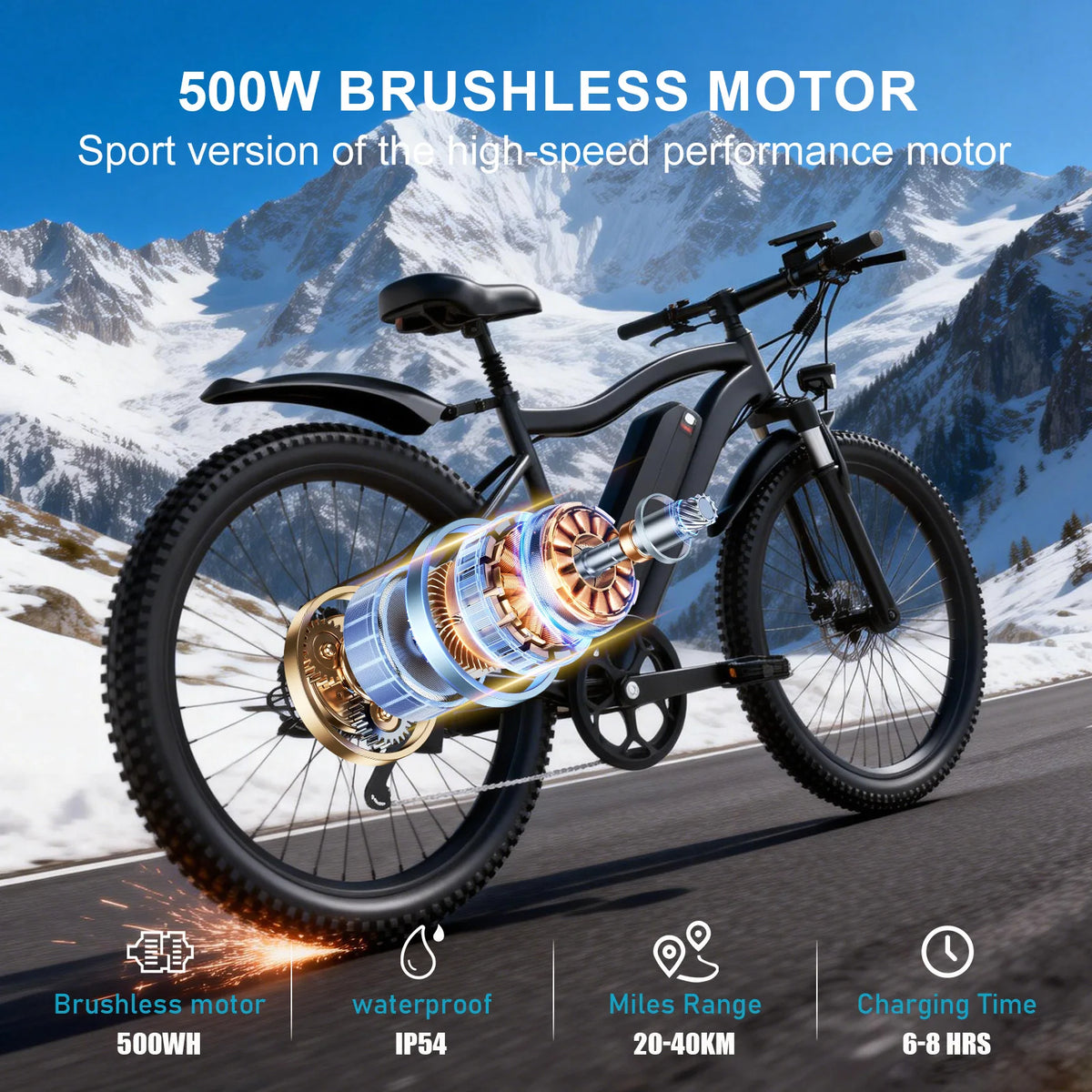 Toofly Electric Mountain Bicycle 48V 13Ah Battery 500W Motor